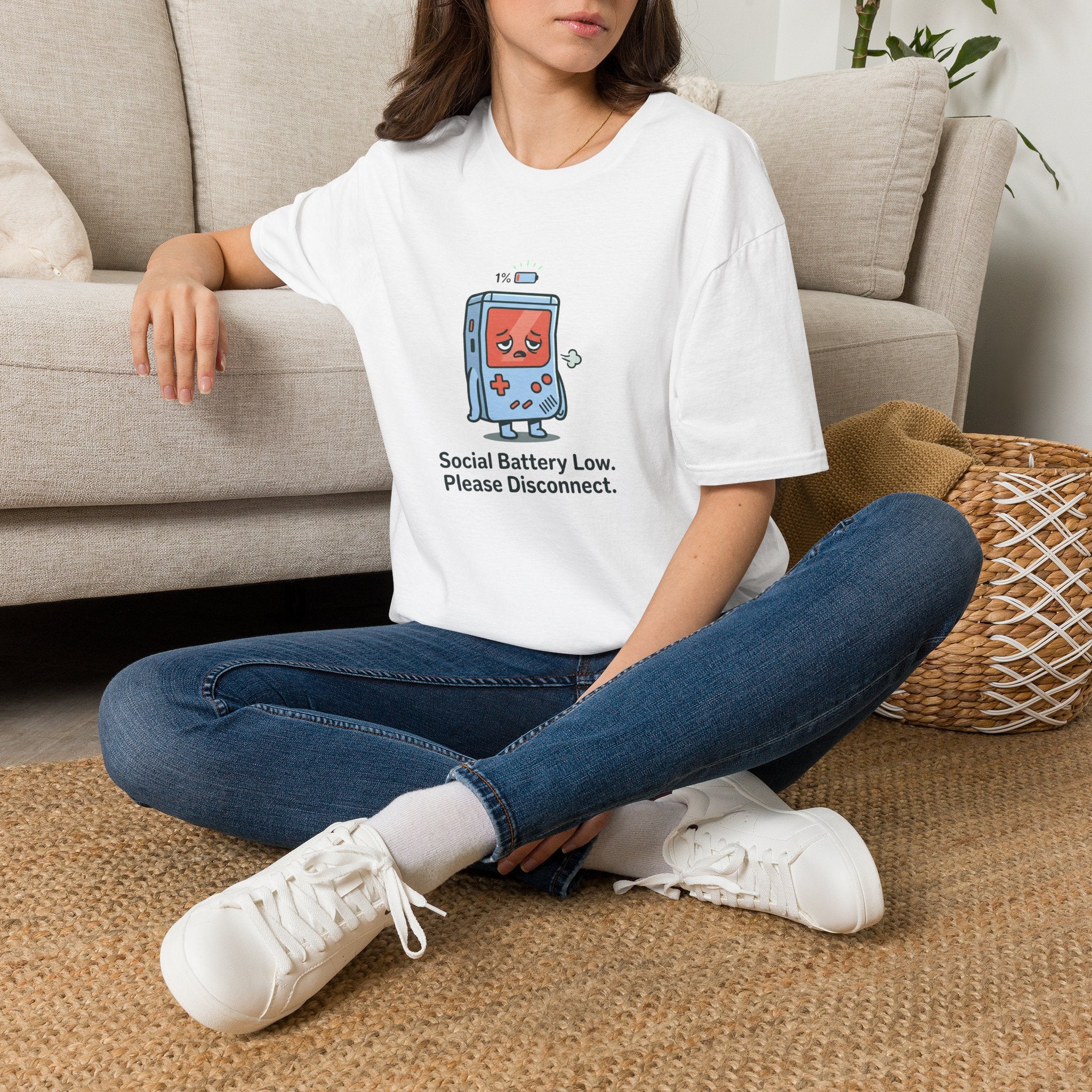 Social Battery Low Gamer Graphic Tee