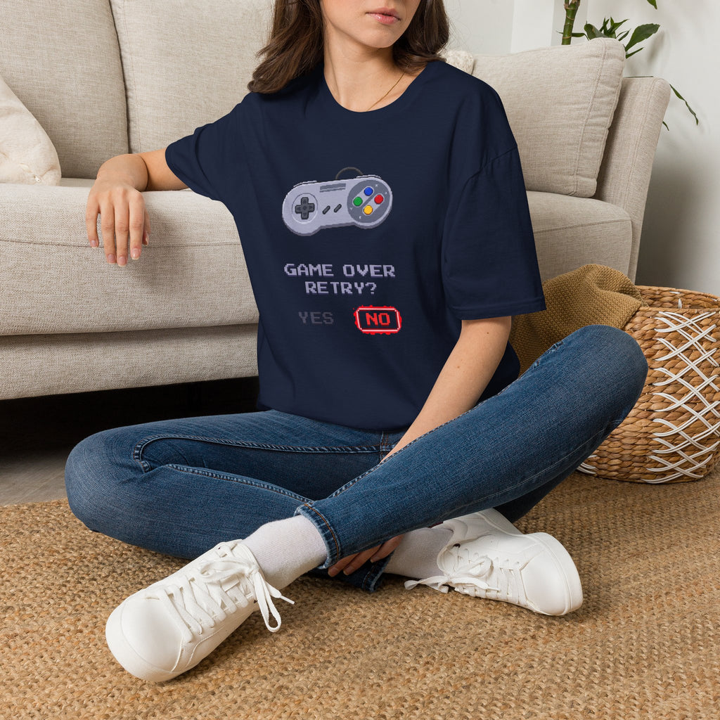 Game Over Retry Gamer Graphic Tee