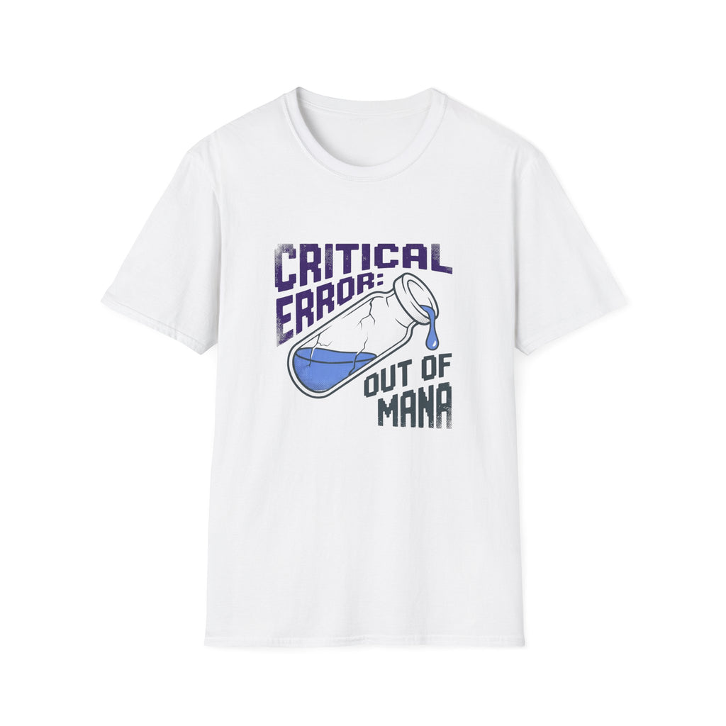 T-Shirt — "Critical Error: Out of Mana" Gamer Graphic Tee