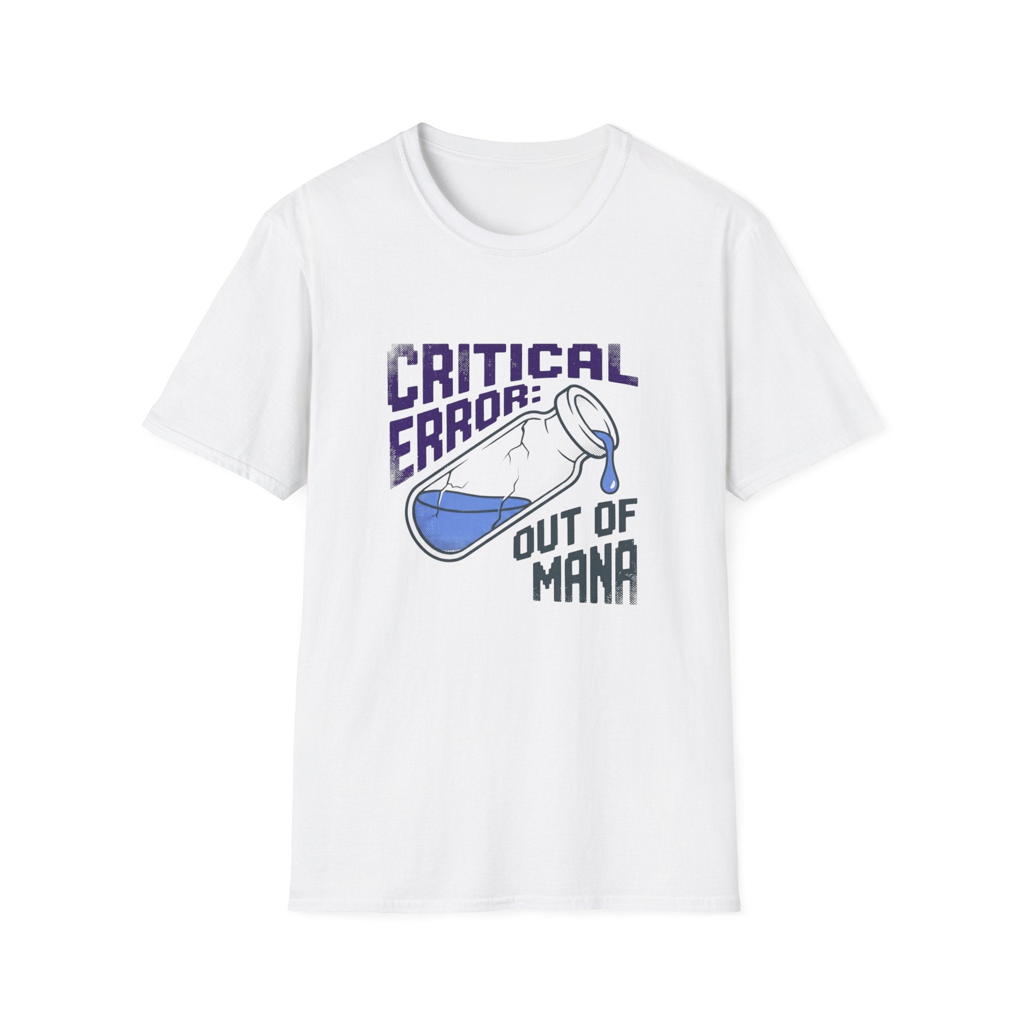 T-Shirt — "Critical Error: Out of Mana" Gamer Graphic Tee