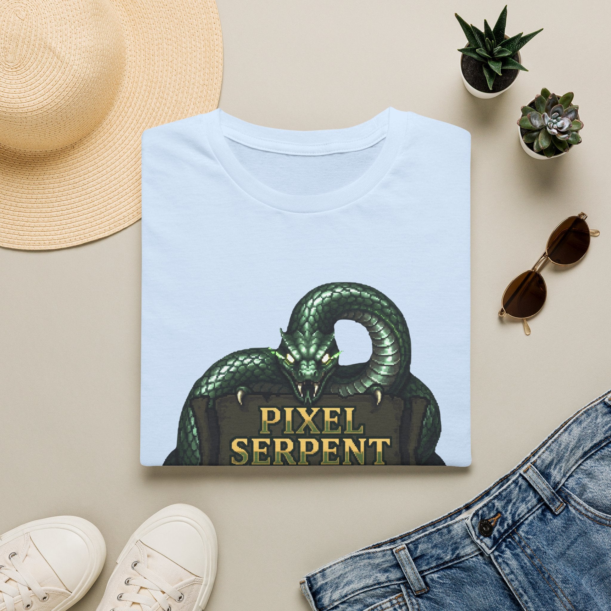 Pixel Serpent Gamer Graphic Tee