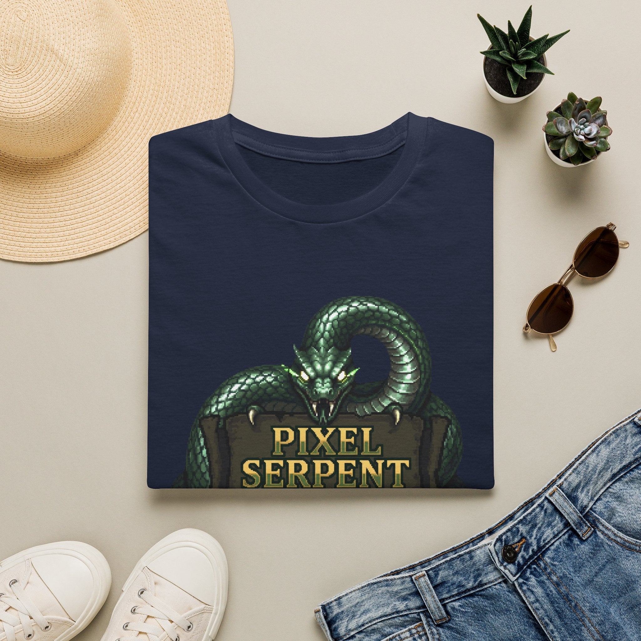 Pixel Serpent Gamer Graphic Tee