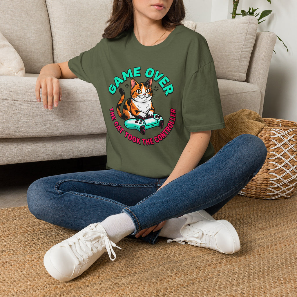 Game Over Cat Graphic Tee