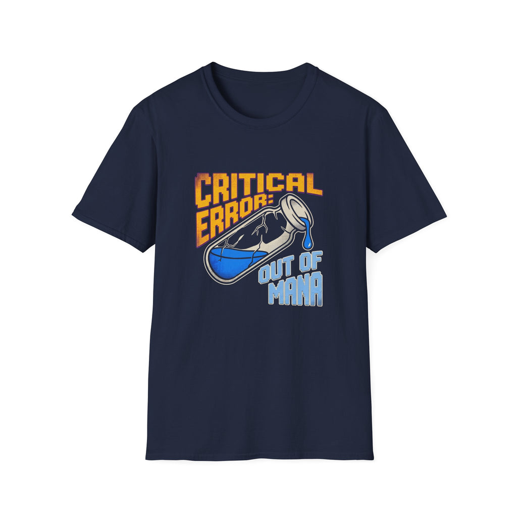 T-Shirt — "Critical Error: Out of Mana" Gamer Graphic Tee