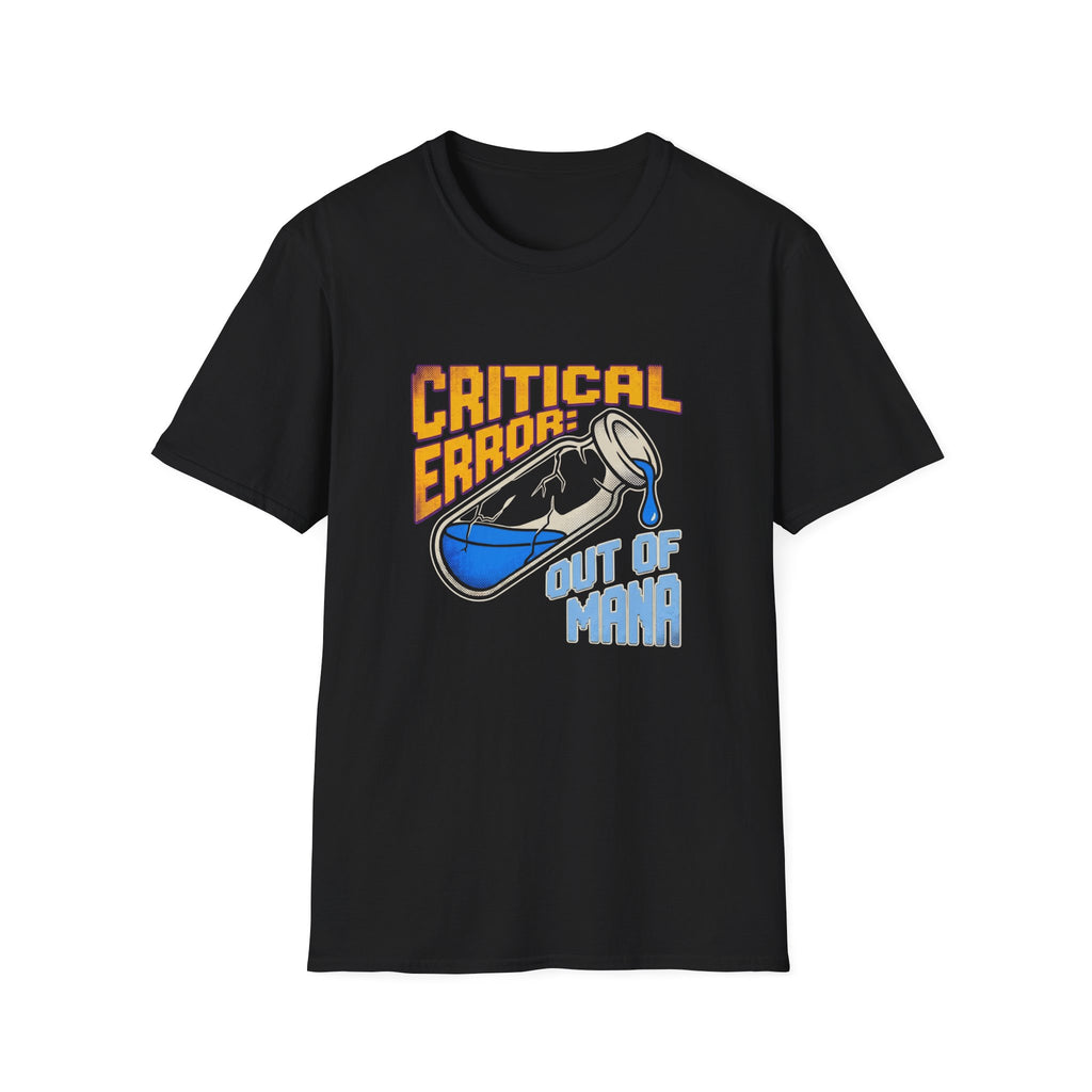T-Shirt — "Critical Error: Out of Mana" Gamer Graphic Tee