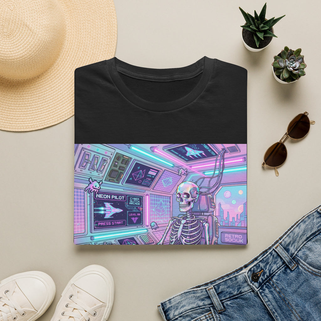 Skeleton Pilot Gamer Graphic Tee