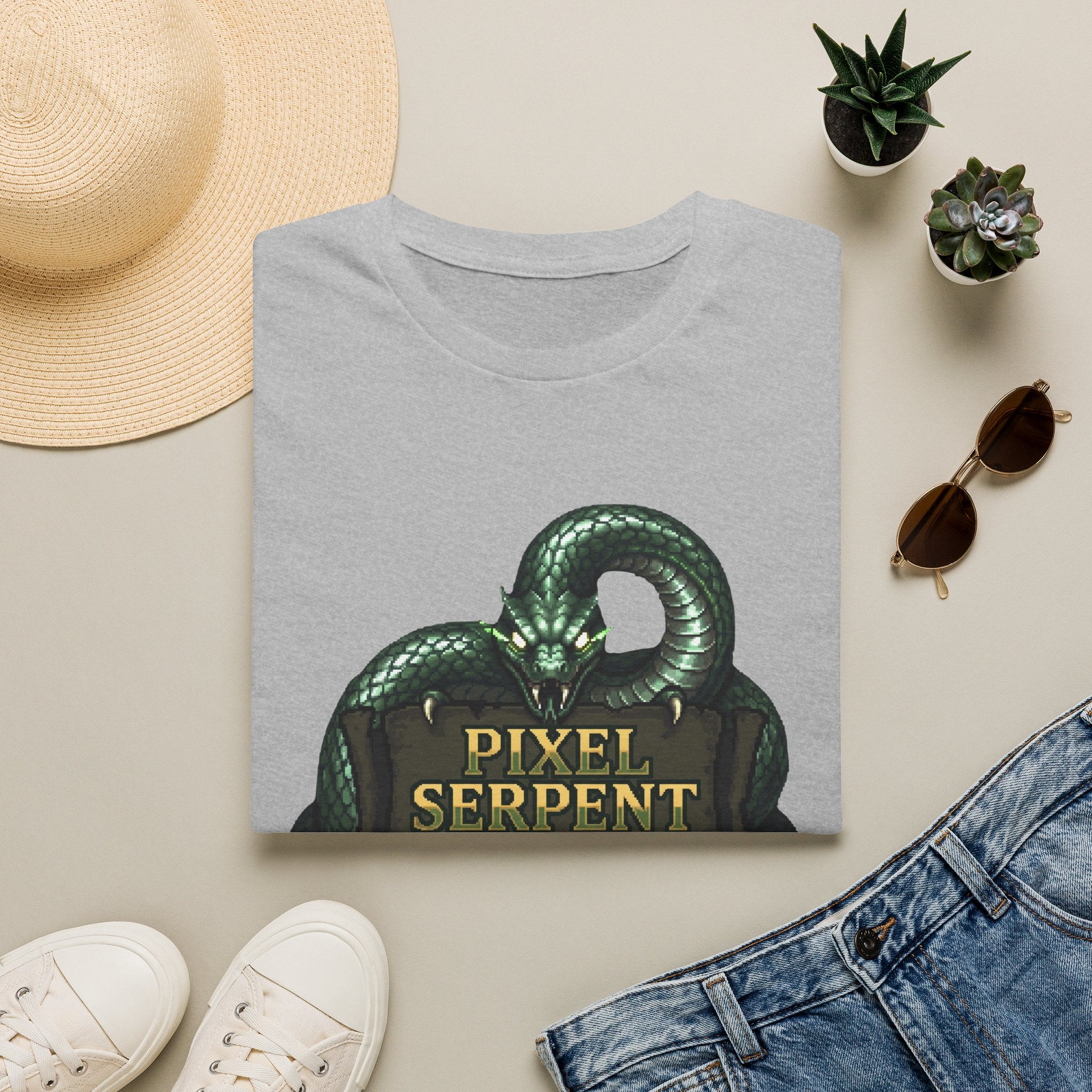 Pixel Serpent Gamer Graphic Tee