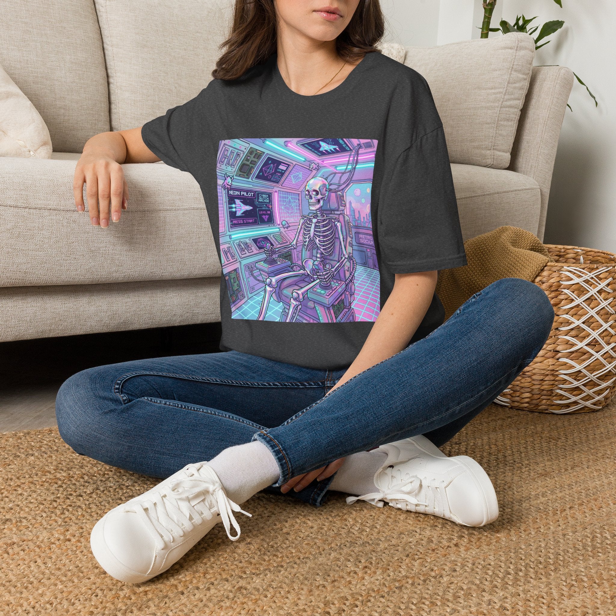 Skeleton Pilot Gamer Graphic Tee