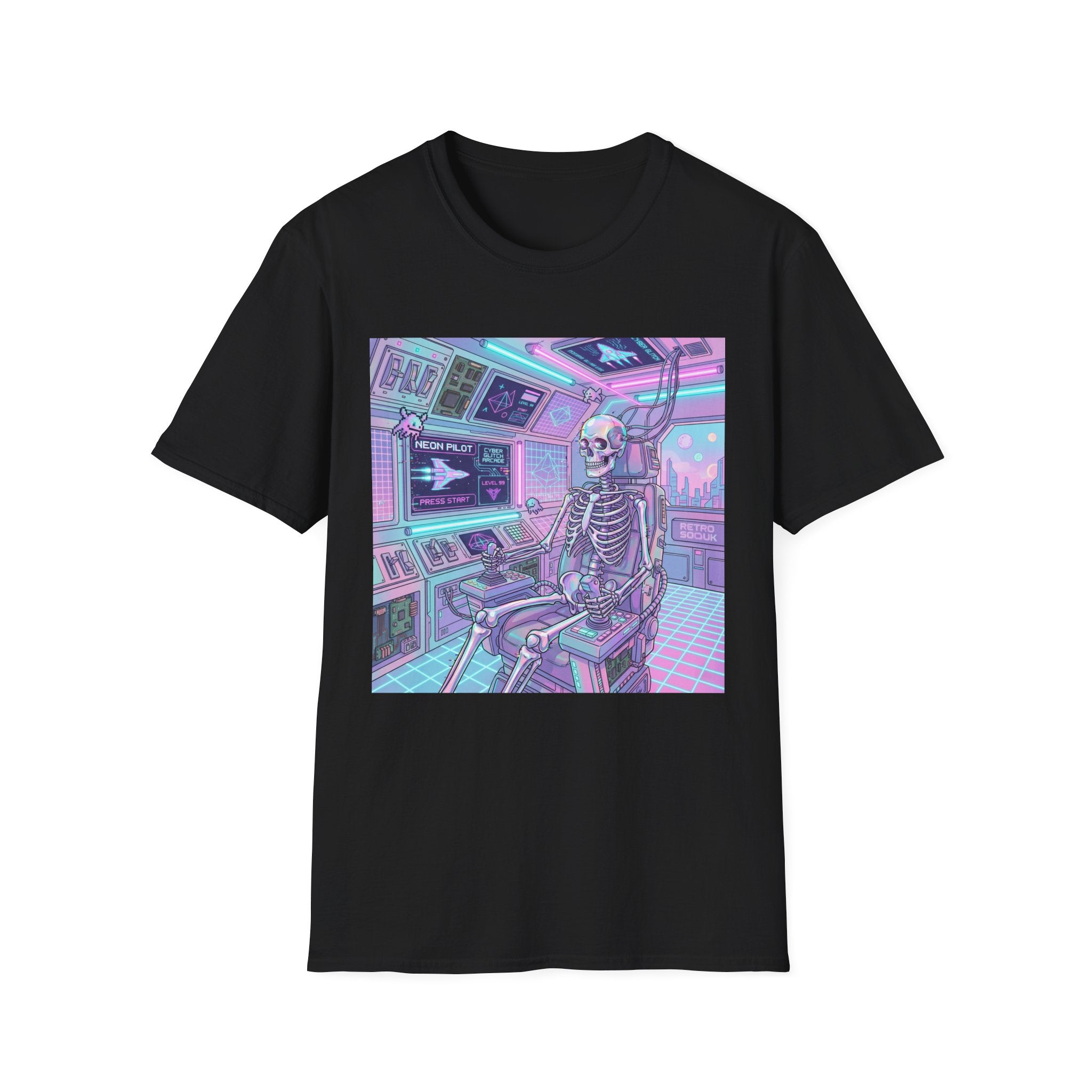 Skeleton Pilot Gamer Graphic Tee