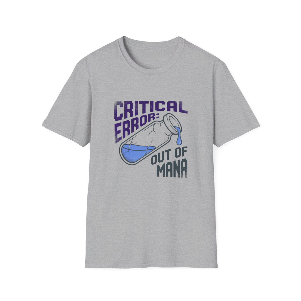 T-Shirt — "Critical Error: Out of Mana" Gamer Graphic Tee