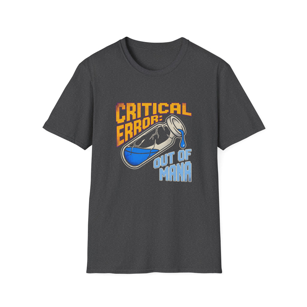 T-Shirt — "Critical Error: Out of Mana" Gamer Graphic Tee