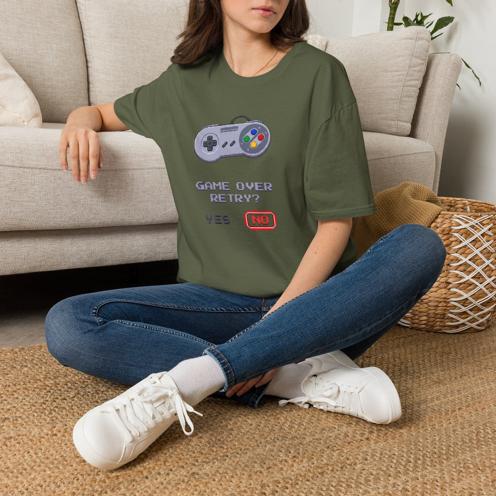 Game Over Retry Gamer Graphic Tee