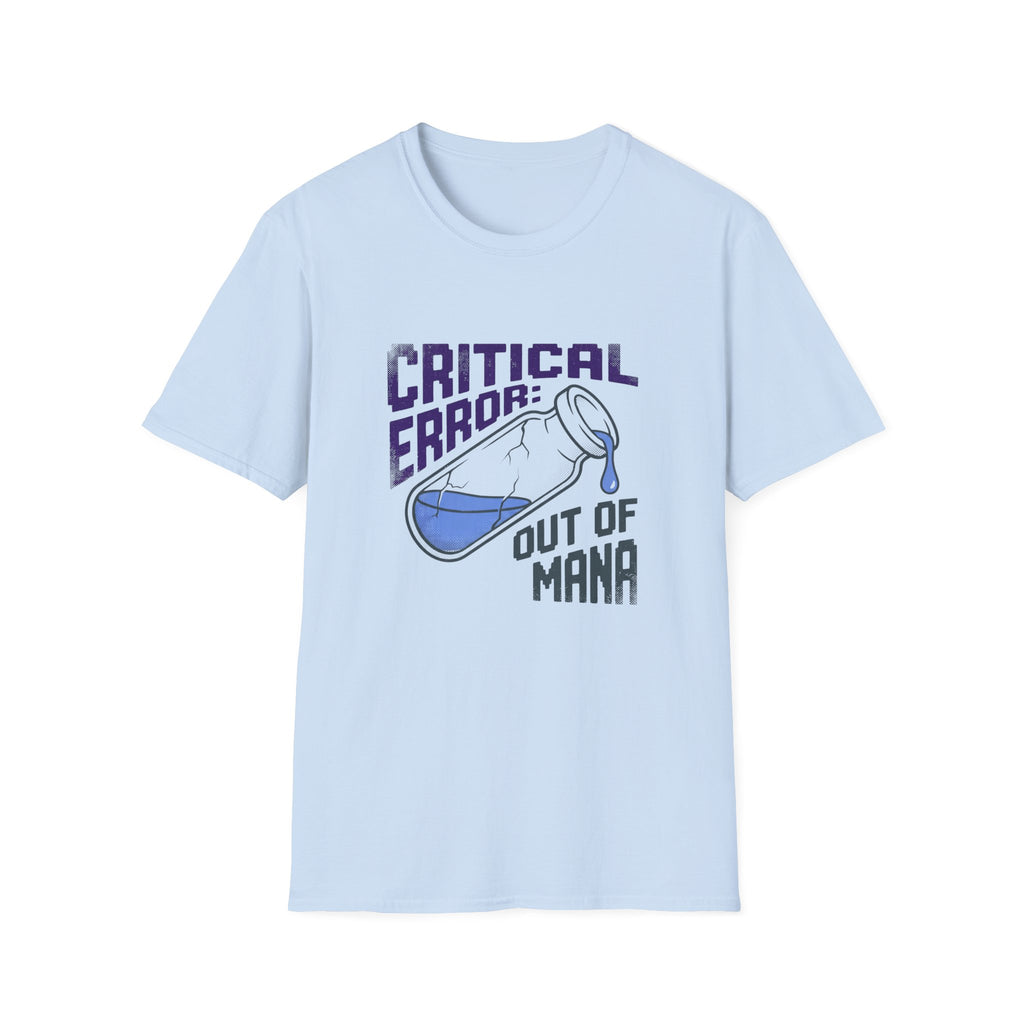 T-Shirt — "Critical Error: Out of Mana" Gamer Graphic Tee