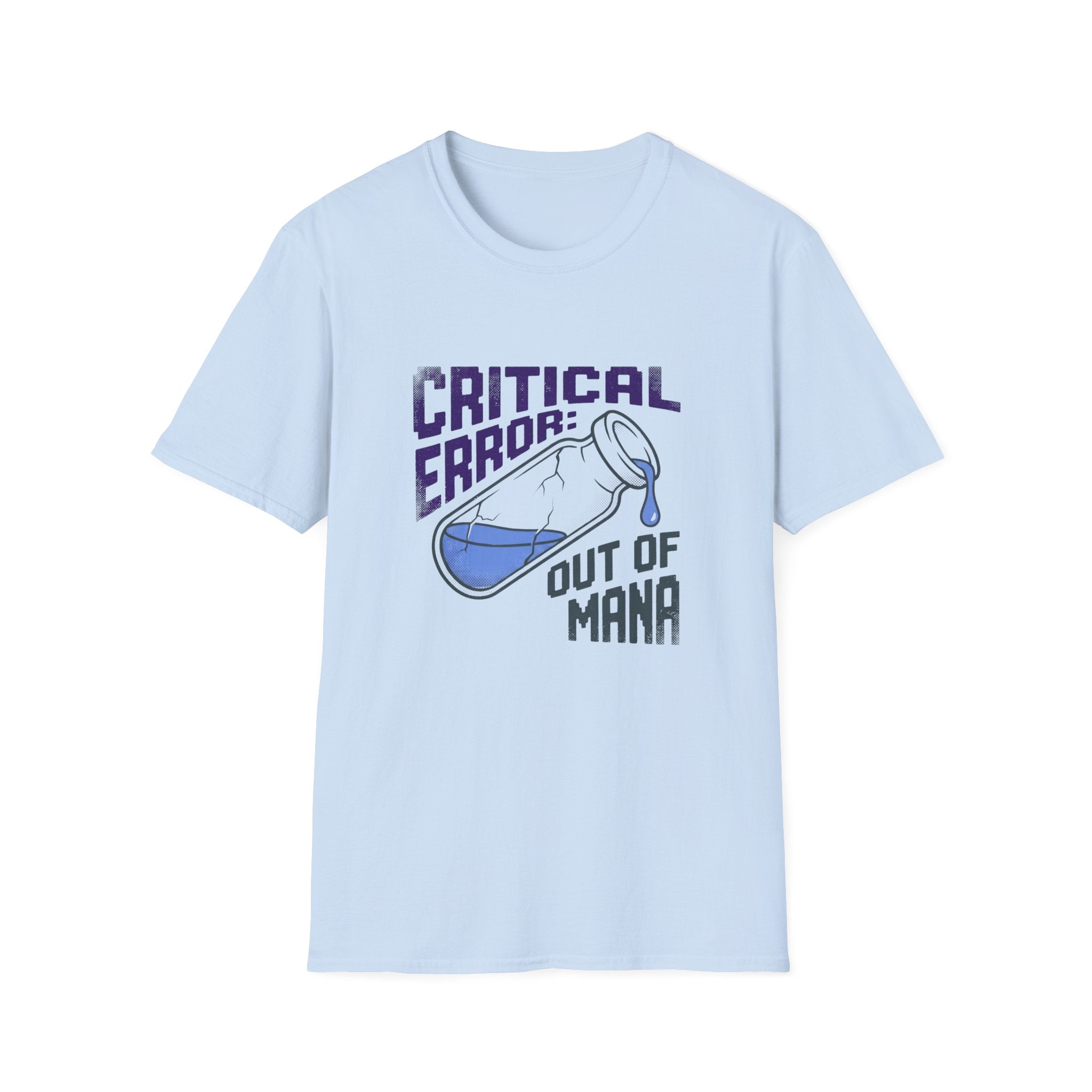 T-Shirt — "Critical Error: Out of Mana" Gamer Graphic Tee