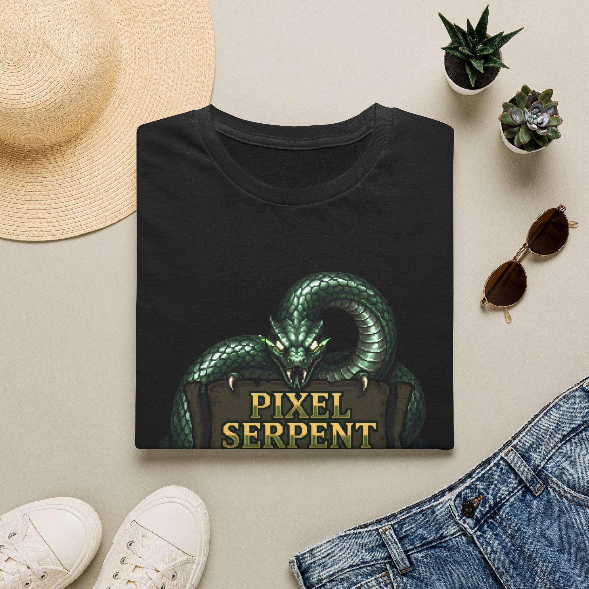 Pixel Serpent Gamer Graphic Tee