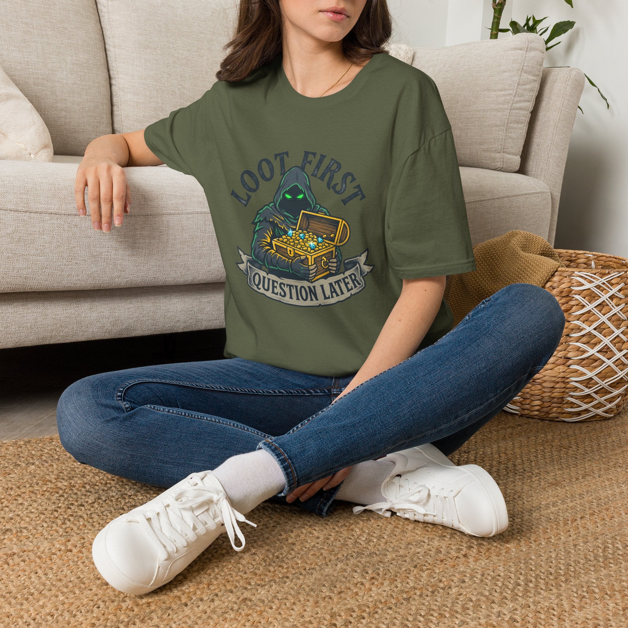 Loot First. Question Later Graphic Tee