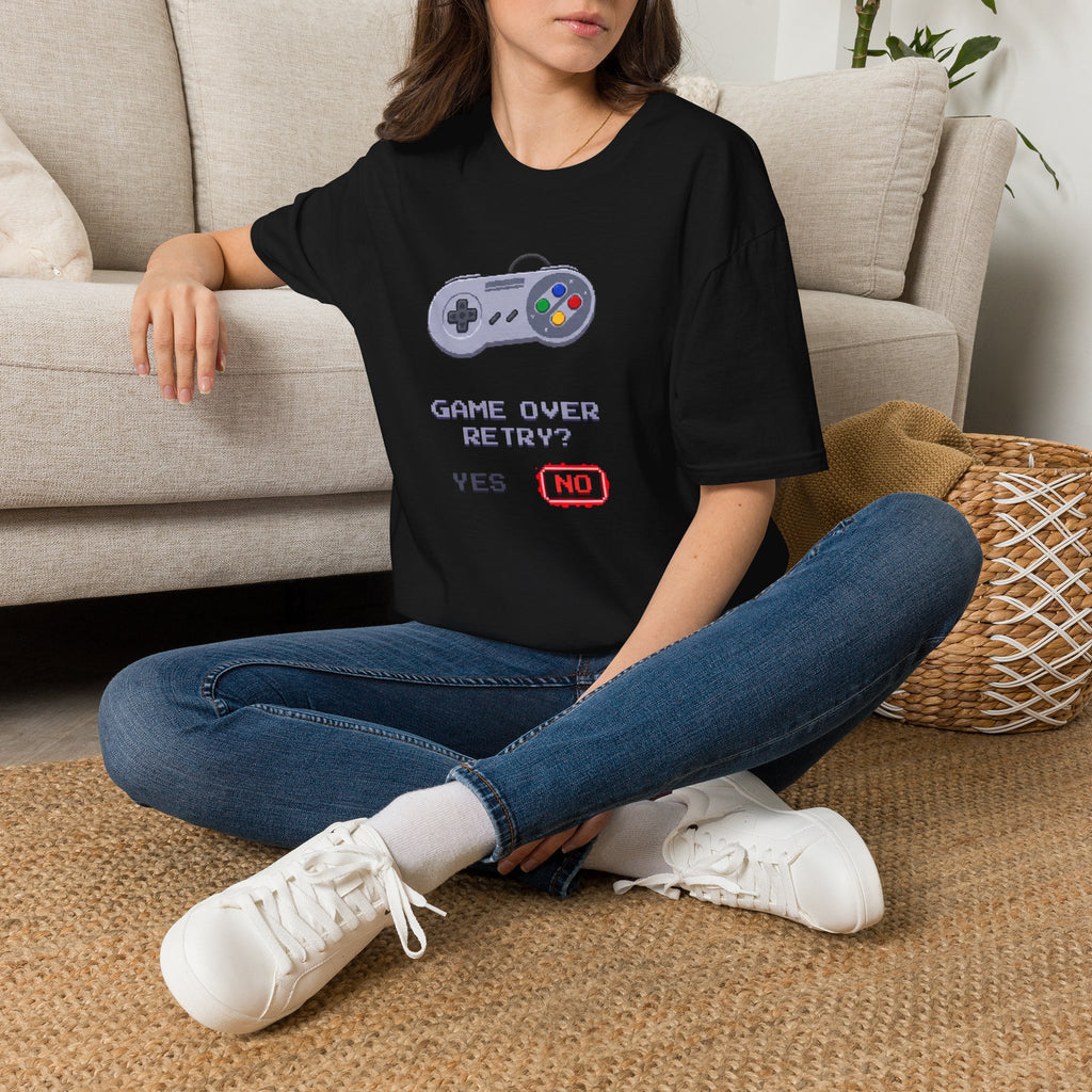 Game Over Retry Gamer Graphic Tee